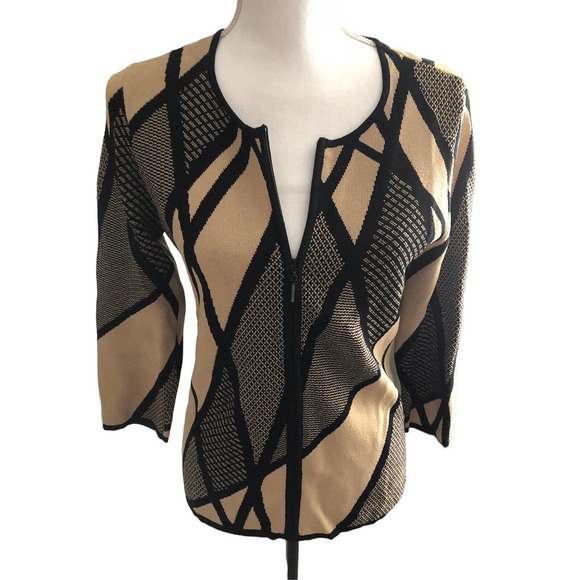 Jones New York Knit Zip Up Sweater Jacket and Sleeveless Tank Set 2 Piece Size S - Picture 2 of 16